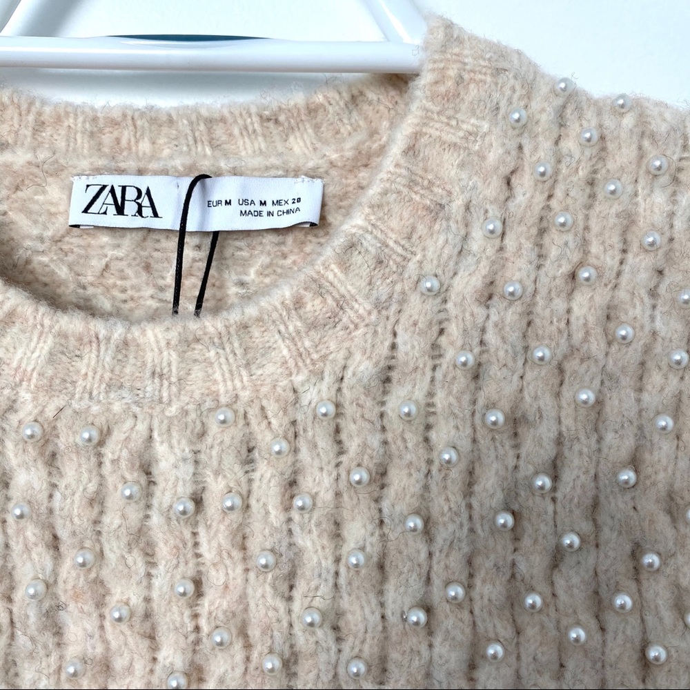 NWT Zara Sweater with Pearls
